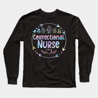 Correctional Nurse cute floral watercolor Long Sleeve T-Shirt